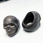 もっと福岡よかもんマルシェ スカルリング マット黒|磁器彫刻作家・福重英一郎